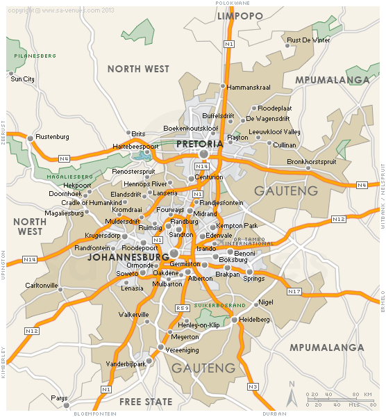 Gauteng Regional Map