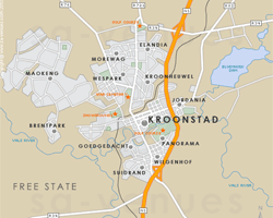 Kroonstad Street Level Map