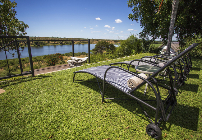 Sun loungers overlooking the Crocodile River