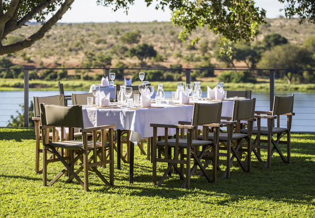 Preparing dinner table