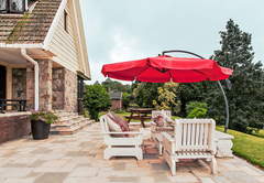 Patio in front of main house