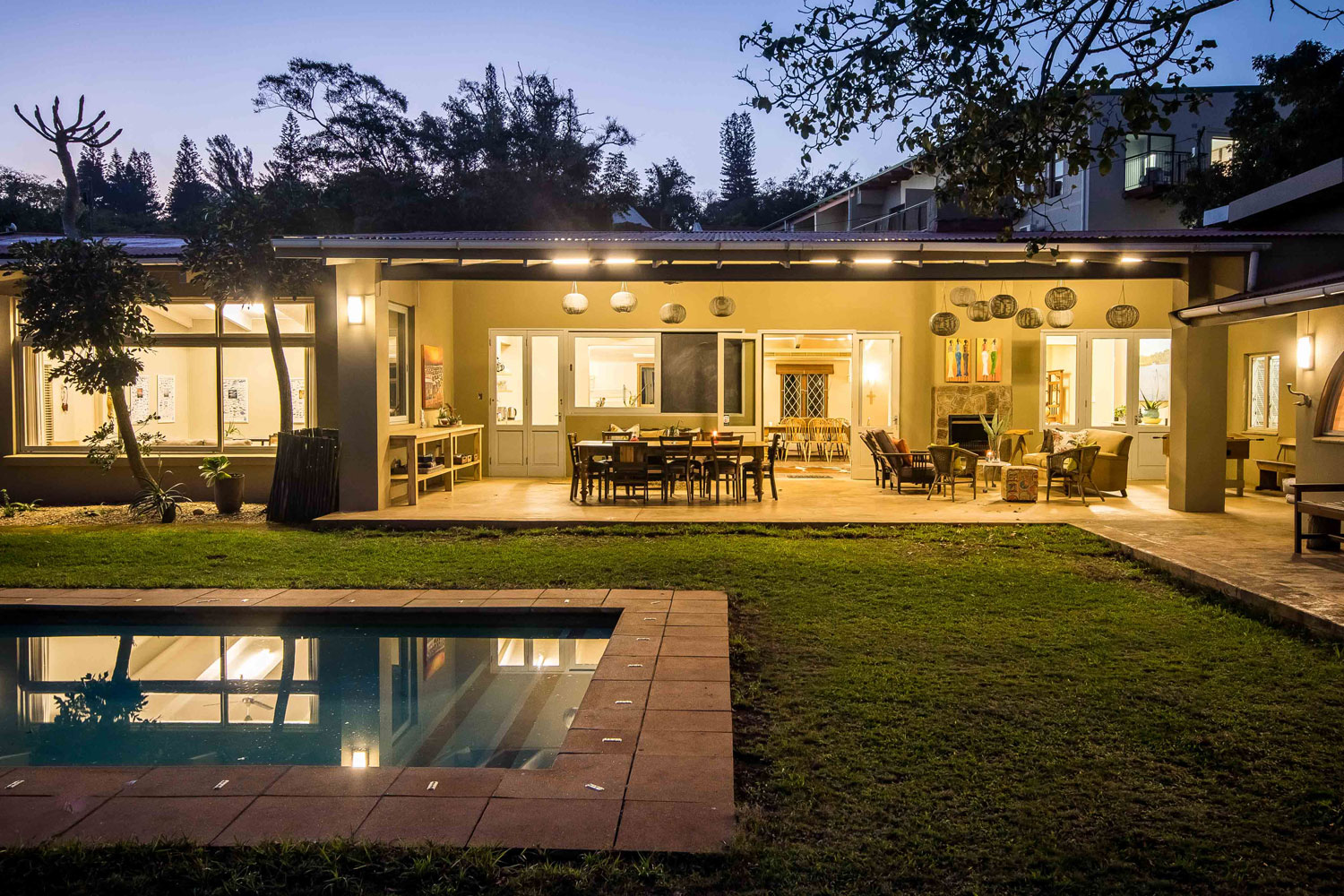 Night view from pool area