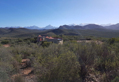 View of chalets and Swartberg mountains